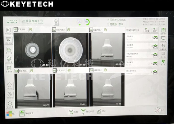 Dispositivo per l'ispezione visiva della telecamera del tappo del gocciolante